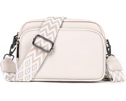 TAN.TOMI Schoudertas Dames – Crossbodytas – Kleine Handtas – Schoudertasje Casual – Lichtgewicht – Praktisch & Stijlvol – Dames Tas voor Dagelijks Gebruik - Parelwit