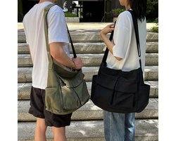 tas, Messenger Bag Gemaakt van Linnen Stof Met Grote Capaciteit - Canvas Messenger Bag Vintage, Hobo Crossbody Tas Met Meerdere Zakken Voor Mannen En Vrouwen Werk School Shopper Casual Dagelijks