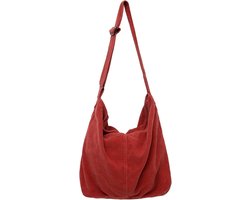 Tas - Vrouwen Schoudertas - Grote Casual Tote Crossbody Tas - voor School - Kantoor - Werk - Reizen - Uitgaan - Rood