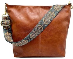 tassen- tassen dames- tassen dames schoudertas- Modieuze schoudertas - Duurzaam - Grote capaciteit - Handtas voor dagelijks gebruik voor dames - Geschikt voor werk, winkelen, reizen, dagelijks gebruik - Multifunctionele handtas (bruin)