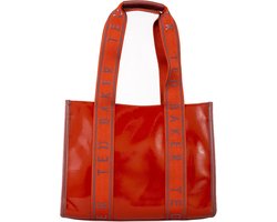 Ted Baker - Georjaa Branded Webbing Patent Medium Tote Bag Brown