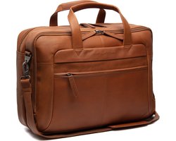 The Chesterfield Brand Laptoptas / Werktas - Dames - 17 inch - Leer - Waxed Pull Up - Cognac