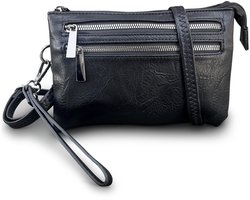 THL Design - Dames Schoudertas - Klein tasje - Veel Vakken - Zwart