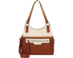 TOM TAILOR Schoudertas Jule Zip Shopper Mixed Cognac Bruine