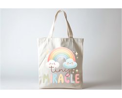 Tote Bag Tiny Miracle - BabyVibes - BabyLiefde - SchattigeBaby - SoCute - TooCute - Gift - ZoLief - Snoezig - Schattig