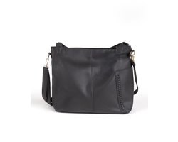 Vivisence Handtas met handgrepen PU-leer organizer schouderriem dames tas casual modieus, Zwart, één maat