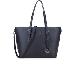 Wimona Kyara Schoudertas / Shopper - Ideale Stevige Werktas / Schooltas -Zwart