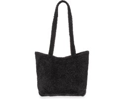 Yucka - Teddy tas - Schoudertas - Tote bag - Draagtas - Handtassen dames - Met magnetische druksluiting - Zwart