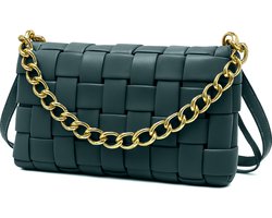 ZILOU® Schoudertas - Crossbody Tas Dames - Handtas School - Met Rits - Compact - Dames - Groen