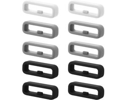 10x Horloge band lusje 20mm Smartwatch Strap Silicone Grijs Zwart Wit .