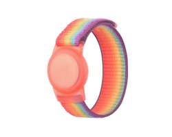 Airtag armband Polsband horloge - 17 CM - Airtag Sleutelhanger - Airtag Polsband Voor Kinderen - Airtag Armband - Airtag Apple - Klittenband - Airtag Houder - Airtag Hoesje - regenboog kleuren