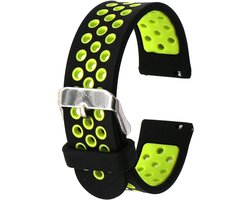 Allecto plus - Universele Smart Horloge Band 20mm, Quick Release Siliconen Polsband voor Samsung - Zwart Groen