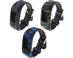Allecto- Vervangende riem - Siliconen - Veilige metalen gesp - Kleine formaat - 145 mm - Blauw grijs groen - Compatibel met Activity Tracker - Garmin Vivofit jr/jr2 - 3 stuks - Geschikt voor kids - Colorful bandjes met metalen sluiting.