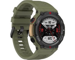 Band compatibel met Amazfit T-Rex 2, zachte siliconen horlogeband vervanging, legergroen Zachte siliconen horlogeband ter vervanging van het originele bandje, slijtvast en ademend