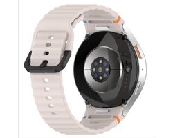Band compatibel met Smartwatch 7/6/5/4/FE, zachte siliconen horlogeband, vervanging van het bandje in beige - slijtvast en ademend