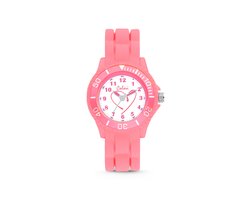 Colori 5-CLK125 Kinderhorloge - Hartje - 30 mm - Siliconen band - Verstelbaar van 15 t/m 19cm - Roze