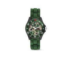 Colori 5-CLK132 Kinderhorloge - Camouflage - 30 mm - Siliconen band - Verstelbaar van 15 t/m 19cm - Groen- Army
