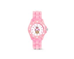 Colori Kidz 5-CLK119 Kinderhorloge met Cupcake - Siliconen Band - Ø 30 mm - Roze