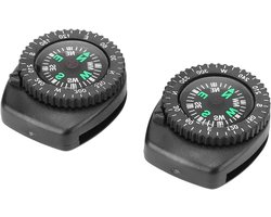 Compass Polsband Zwart Plastic 2 Stuks - Draagbare Horlogeband Navigatie Polskompas voor Kamperen en Varen
