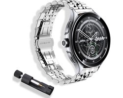 Cosensi - Metalen horlogebandje 22 mm voor Xiaomi Watch en Garmin Venu/Vivoactive - Roestvrij staal - Mooi gepolijst - Reservearmband - Compatibel - Horloge accessoire.