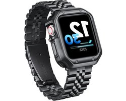 Cosensi - Metalen horlogebandje roestvrij stalen bandjes met TPU case voor Apple Watch Series - 46mm 45mm 44mm 42mm 41mm 40mm 38mm 49mm.