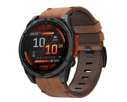 Dailygoods- Armband Lederen - Compatibel met Garmin Fenix 8/7/6/5 - 22 mm QuickFit - Reservearmband Forerunner 935/945/955 - Schokbestendig - Lichtgewicht - Horloge Band
