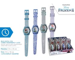 Disney Frozen 2 Luxe Digitaal horloge - Met Knipper Licht - Paars - 29 x 9,5 CM - Frozen Elsa Anna - Cadeau - Cadeau