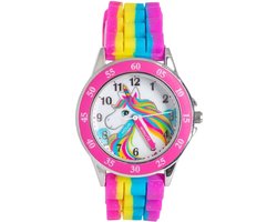 Disney Kinderhorloge Unicorn - 5-DIS011 - Time Teacher - Horloge - Eenhoorn - Disney - Regenboogkleuren