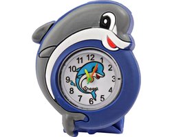 Fako Bijoux® - Kinderhorloge - Slap On Mini - Dolfijn - Donkerblauw