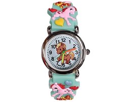 Fako® - Kinderhorloge - 3D - Eenhoorn Bubbles - Mintgroen