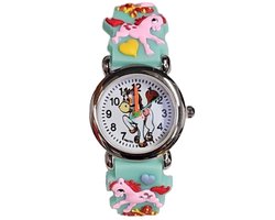 Fako® - Kinderhorloge - 3D - Eenhoorn Jolly - Mintgroen