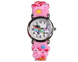 Fako® - Kinderhorloge - 3D - Eenhoorn Starlight - Roze