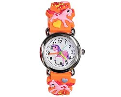 Fako® - Kinderhorloge - 3D - Eenhoorn Sunshine - Oranje