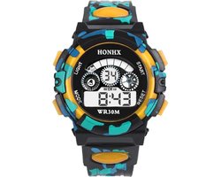 Fako® - Kinderhorloge - Honhx Camouflage - Geel