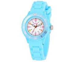 Fako® - Kinderhorloge - Siliconen - Regenboog - Lichtblauw