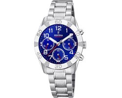 Festina F20345/2 Junior Chronograaf - Polshorloge - Staal - Zilverkleurig - Ø 36mm