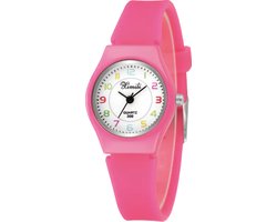 Hidzo Kinderhorloge - Analoog - Ø 25 mm - Roze - Siliconen