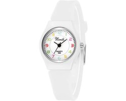 Hidzo Kinderhorloge - Analoog - Ø 25 mm - Wit - Siliconen