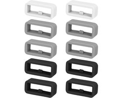 Horloge band lusje 16mm compatibel met Smartwatch Strap - grijs/zwart/wit - 10x set .