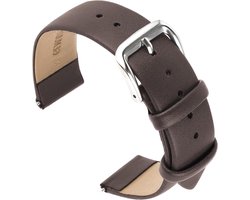 Horlogebandje van echt leer voor dames en heren | Universeel reservebandje met quick-release gesp | Lengte 12.5+7.5cm | Roestvrijstalen sluiting | Handig en modieus | Horloge accessoire