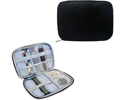 Inovra - Horlogeband Opbergdoos Waterdicht - Organizer Tas met 8 Elastische Ringen - Horlogebandhouder Etui Zwart . - Horlogebandje