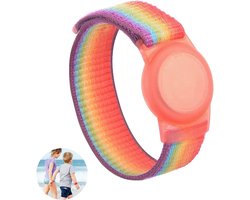Jumada's Airtag armband Polsband horloge - Airtag Sleutelhanger - Airtag Polsband Voor Kinderen - Airtag Armband - Airtag Apple - Klittenband - Airtag Houder - Airtag Hoesje - regenboog kleuren