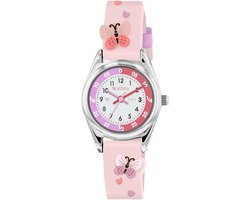 Kinderhorloge Analoge Quartz Roze Siliconen Band Voor Meisjes