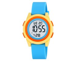 Kinderhorloge – Horloge Kind - Stopwatch – Alarm – Backlight – Blauw/Geel