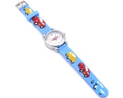 Kinderhorloge - quartz - auto’s - blauw