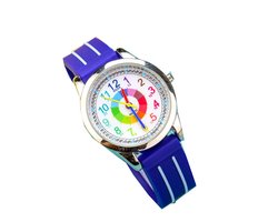 Kinderhorloge Regenboog – Jongens – Meisjes – Analoge Wijzers – Blauw