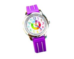 Kinderhorloge Regenboog – Meisjes – Jongens – Analoge Wijzers – Paars