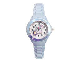 Kinderhorloge - Unicorn Blauw | Siliconen | Ø 35 mm