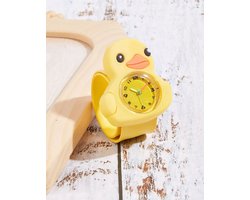 Klaparmband horloge eendje geel