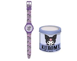 Kuromi Kinderhorloge – Analoge Horloge met Silicone Band – In Luxe Blikverpakking – Cadeau voor Kids